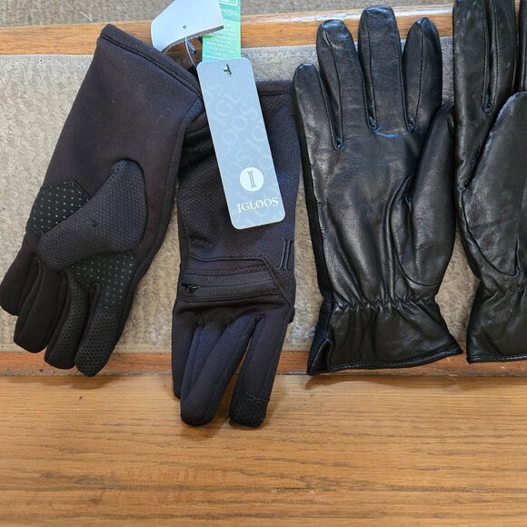 Bundled NWT Igloos woman's s/m size black gloves and a2nd pair thinsulate gloves - Picture 1 of 8